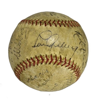 Exceptional 1934 MLB Japan Tour Signed Baseball (24 Signatures including Ruth, Gehrig and Foxx)